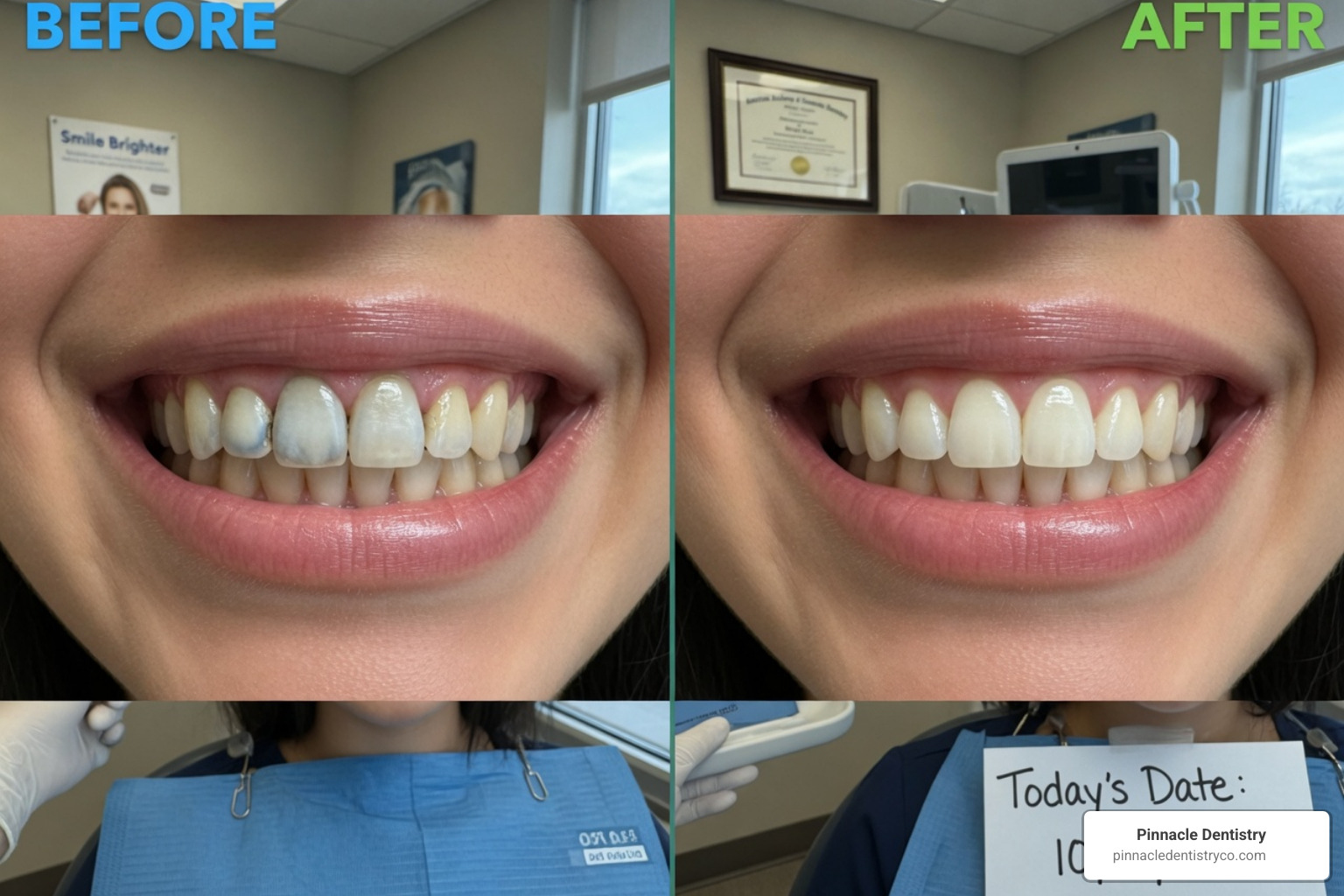 front teeth crowns before and after