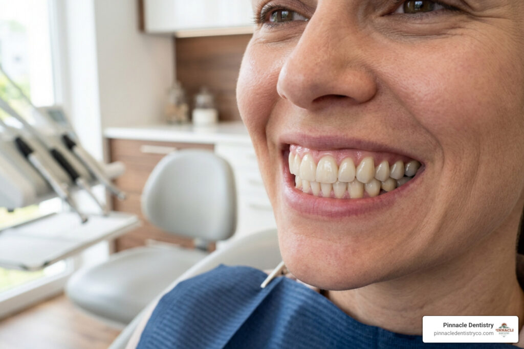 realistic dental bridge restoration replacing a missing tooth