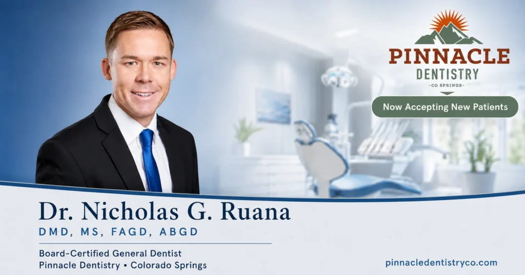Dr. Ruana of Pinnacle Dentistry, a MAGD-certified dentist in Colorado Springs.