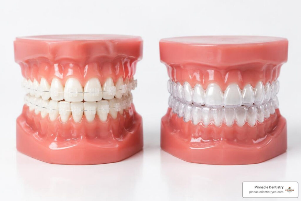 modern ceramic braces and clear aligner comparison